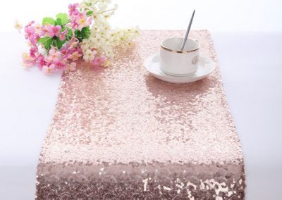 Location chemin de table sequins rose Gold 5€